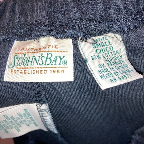 St Johns Bay Crop Pants Stretch Spandex Capri Leggings Elastic Cotton - Picture 3 of 4